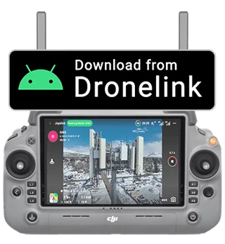 DJI RC Plus 2: control remoto robusto con pantalla integrada que muestra Dronelink