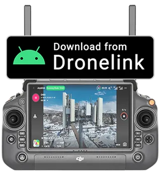 DJI RC Plus: control remoto robusto con pantalla integrada que muestra Dronelink