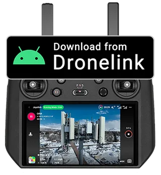 DJI RC Pro Enterprise: control remoto con pantalla integrada que muestra Dronelink